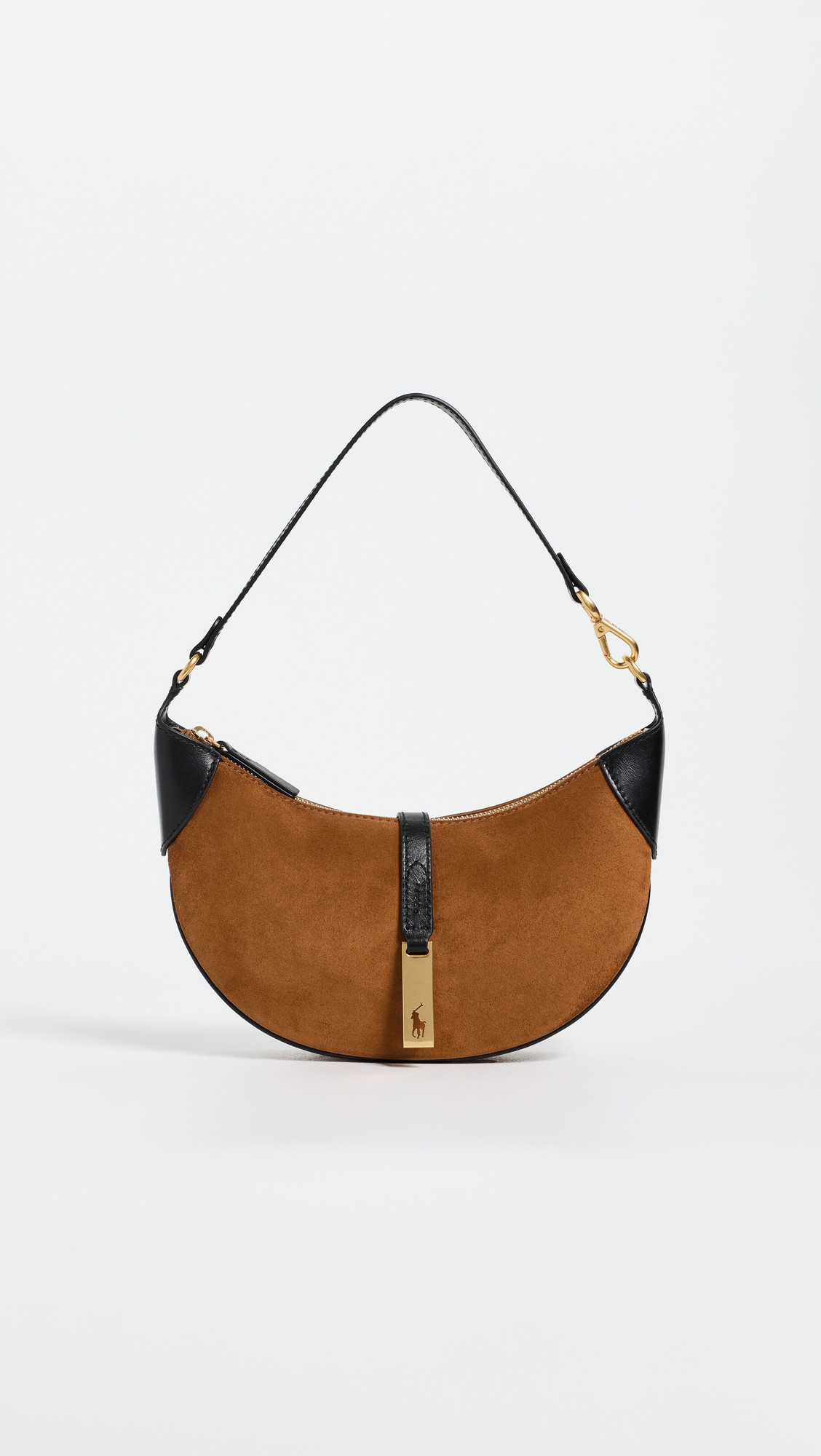 Polo Ralph Lauren Suede ID Small Shoulder Bag Toffee/Black One Size | Shopbop