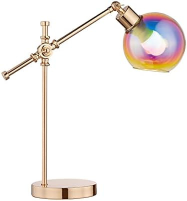 Table Lamps Swing Arm Desk Lamps with Iridescent Glass Shade and French Gold Finish Stylish Light... | Amazon (US)