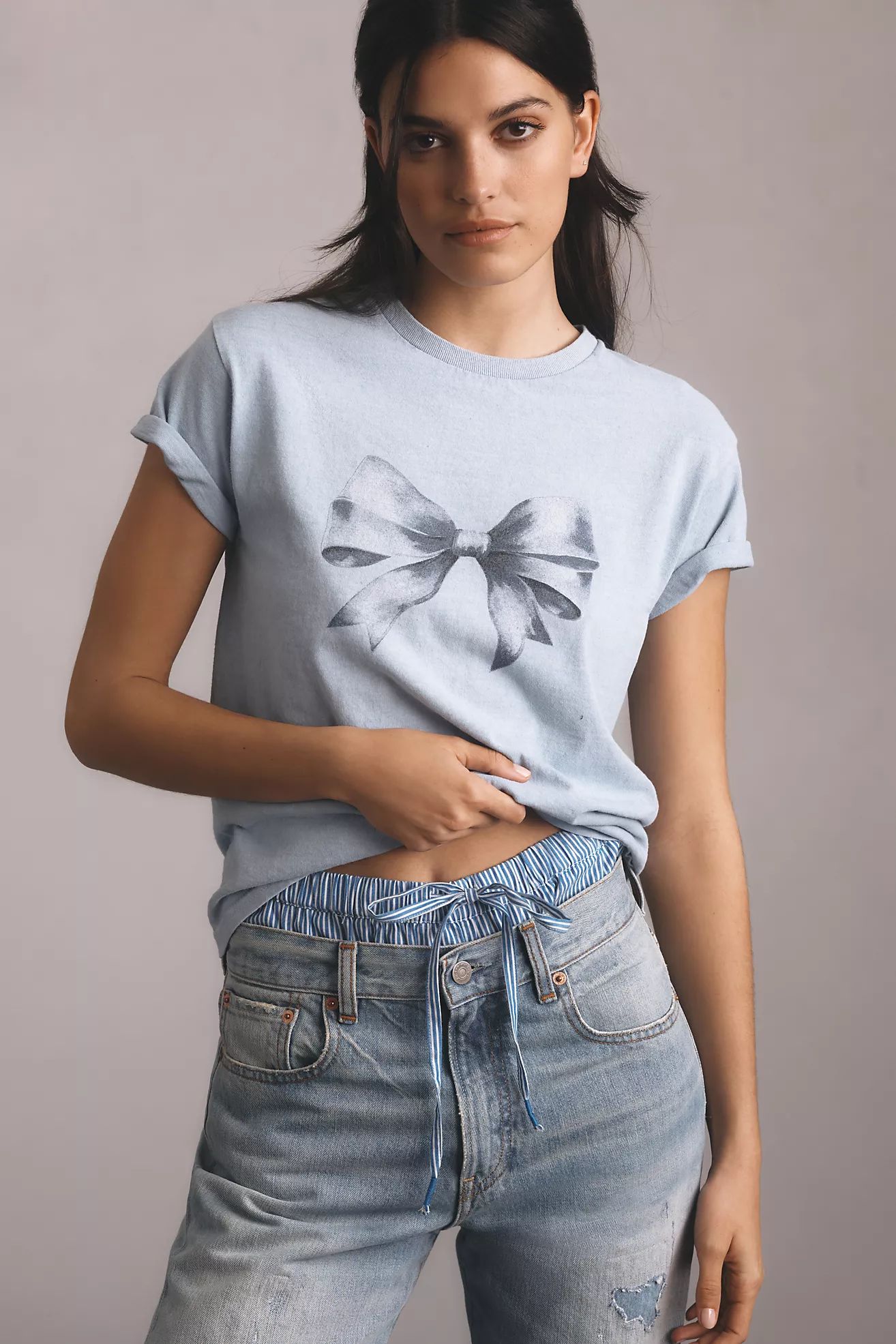 By Anthropologie Bow Graphic Baby Tee | Anthropologie (US)