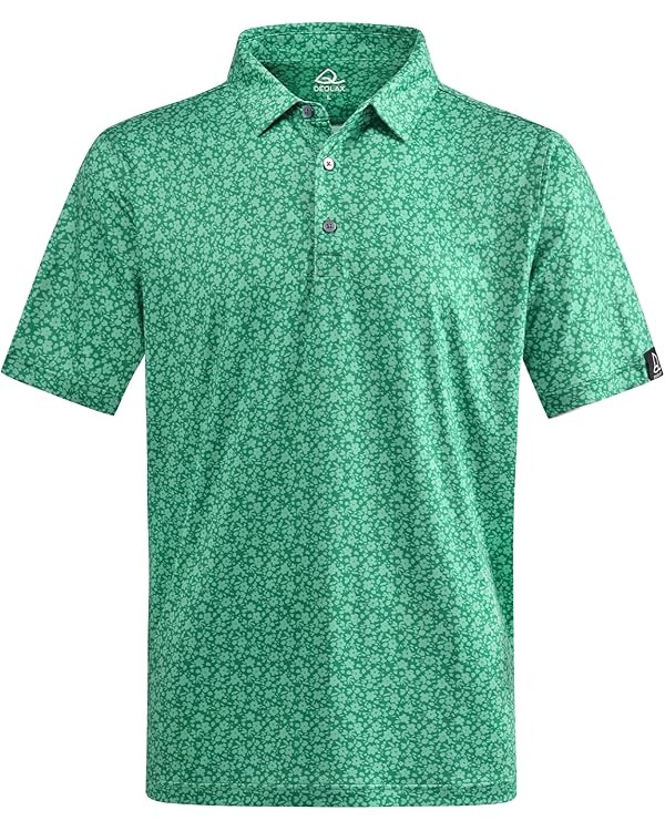 DEOLAX Mens Polo Shirts Performance Moisture Wicking Mens Golf Shirt Fashion Print Dry Fit Golf S... | Amazon (US)