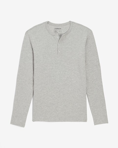 Slim Supersoft Long Sleeve Henley T-Shirt | Express