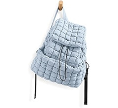 ODODOS Quilted Backpack for Women Lightweight Puffer Hiker Pack Drawstring Padding Travel Gym Bag, Ivory | Amazon (US)