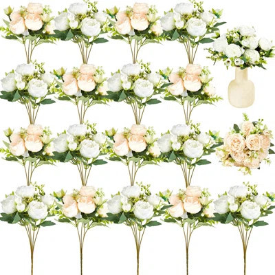 24 Bundles Silk Artificial Peonies Flowers Faux Peony Bouquet Fake Peonies Artificial Flowers Bouquets For Vase Floral Arrangements Wedding Home Table | Wayfair North America
