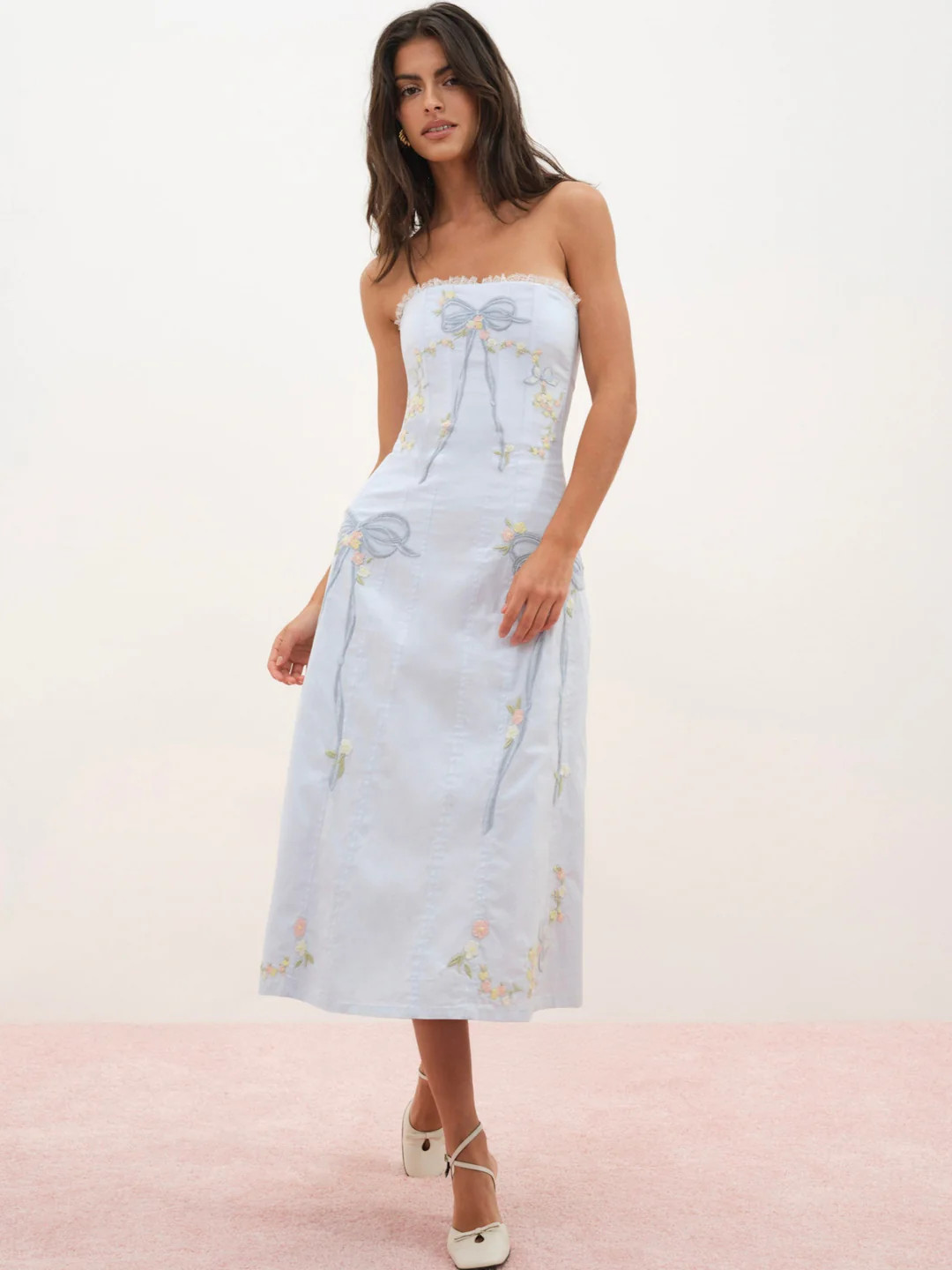 Baby Bows Patchwork Midi Dress | For Love & Lemons
