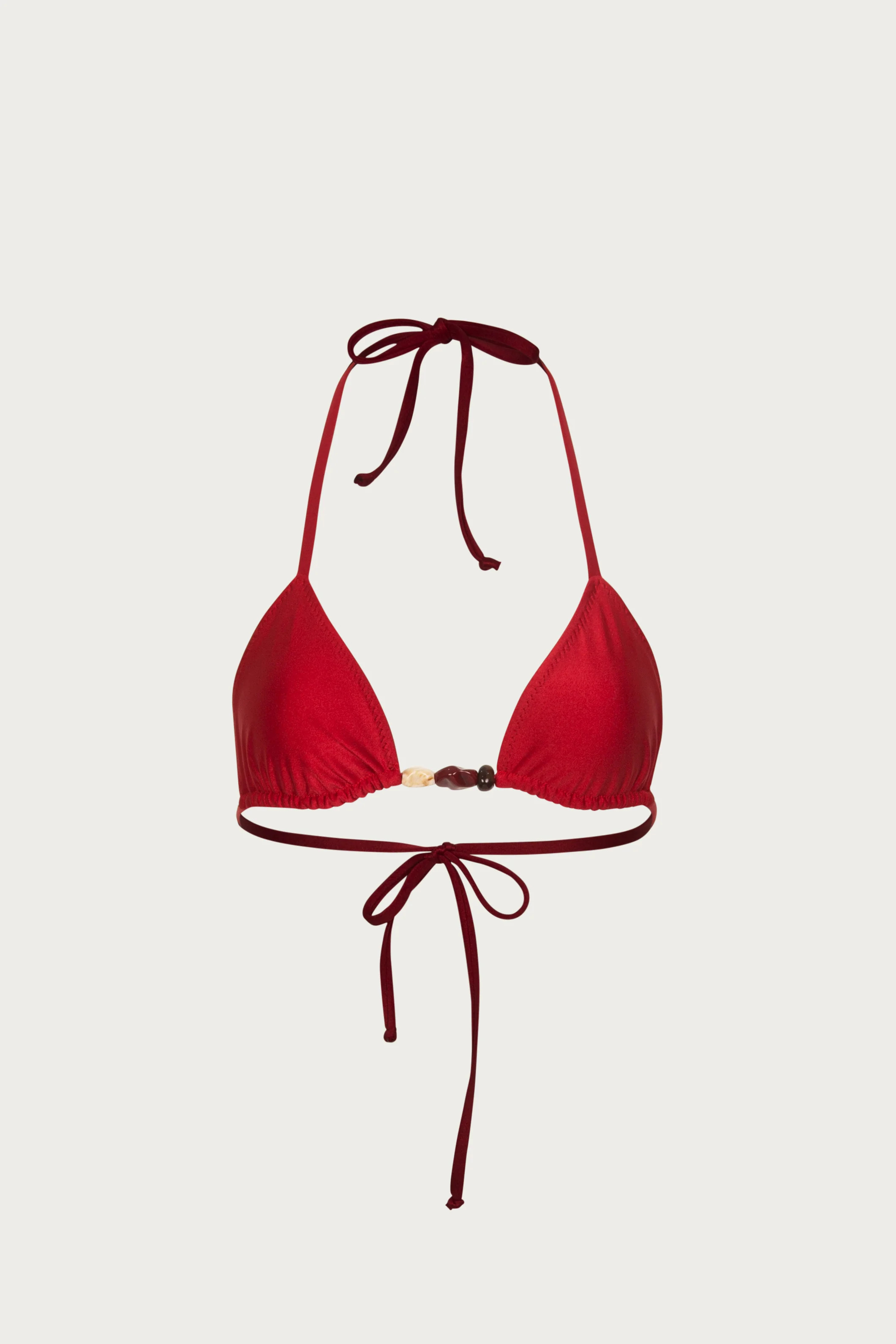 Stone Beaded Triangle Top (Red) | SAME