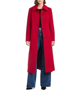 Vince Camuto Wool Banana Stand Collar Long Sleeve Single Breasted Coat | Dillard's | Dillard's