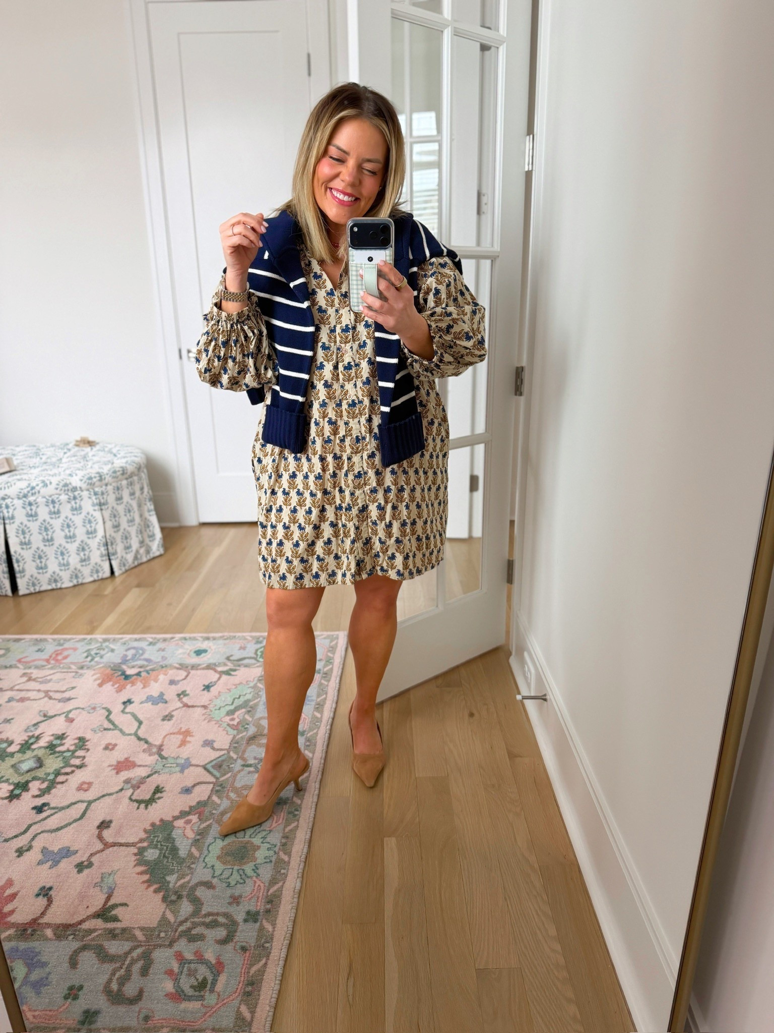 trendy outfit, women’s fashion, floral mini dress, chic style, navy crew neck sweater, ootd, spring outfits, february look

#LTKSeasonal #LTKootd