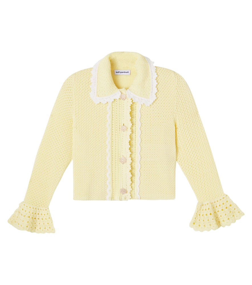 Self-Portrait Kids Crystal-embellished pointelle cardigan | Mytheresa (US/CA)