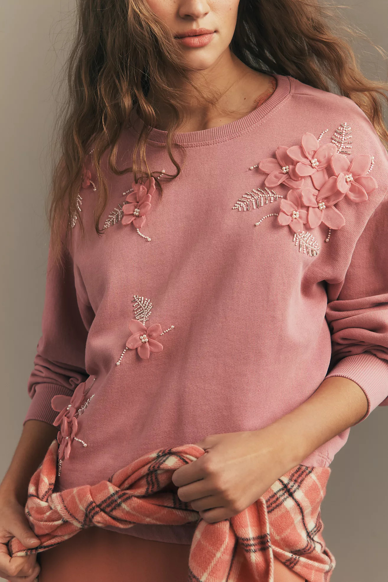 By Anthropologie Crew-Neck Embellished Sweatshirt | Anthropologie (US)