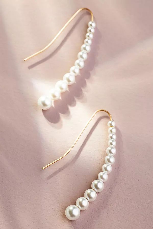 Pearl Hook Earrings By By Anthropologie in White | Anthropologie (US)