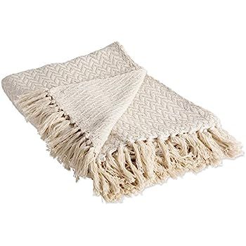 DII Modern Woven Throw, 50x60, Natural Zig-Zag | Amazon (US)