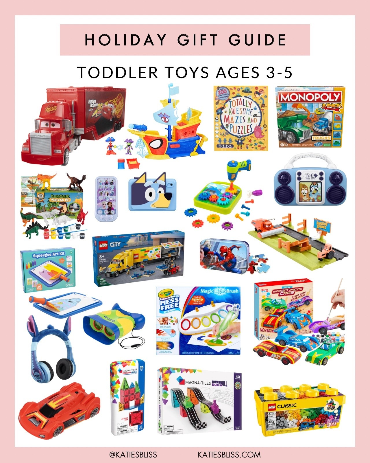 Holiday gift guide ❤️ Toddler Toys Ages 3-5

If you’re shopping for little ones this year — save this 🎁 These toys are toddler-approved. Linking everything in my LTK!

Toys. Puzzle. Lego. Bluey. Car. CRAYOLA. Coloring. Camera. Cars. Disney. Games. 





#LTKKids #LTKHoliday #LTKGiftGuide