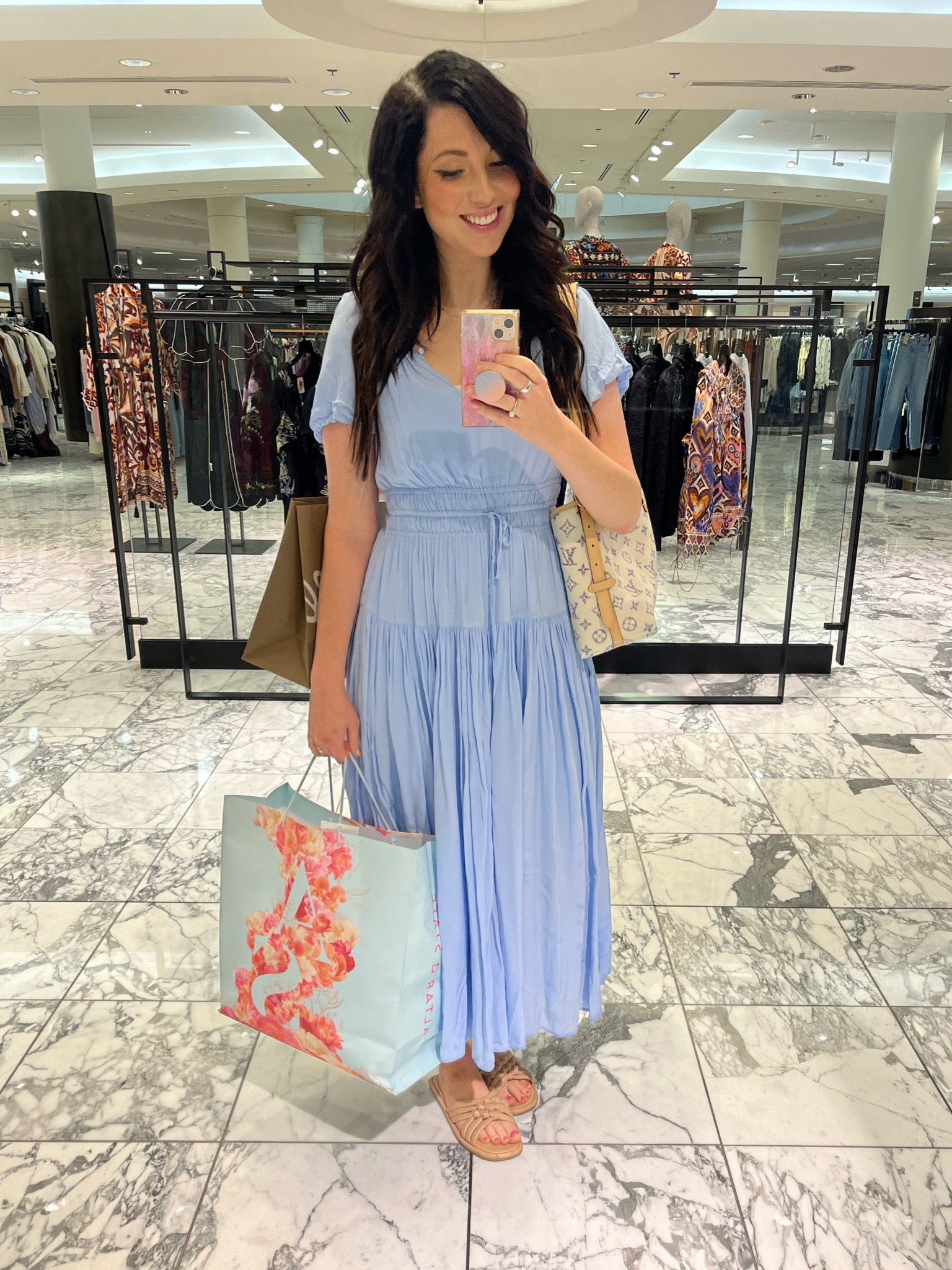 Will never not take a pic in one of the mirrors at @nordstrom. This dress is one of my favorite purchases from the summer and it’s still available in several sizes and other colors too! Link in my stories and profile 💙

#LTKsalealert #LTKstyletip #LTKSeasonal