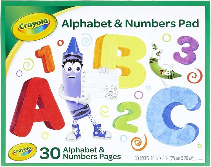 Crayola Alphabet Pad, Tracing Worksheets, 30 Pages, White, 10 x 8 Inches | Amazon (US)