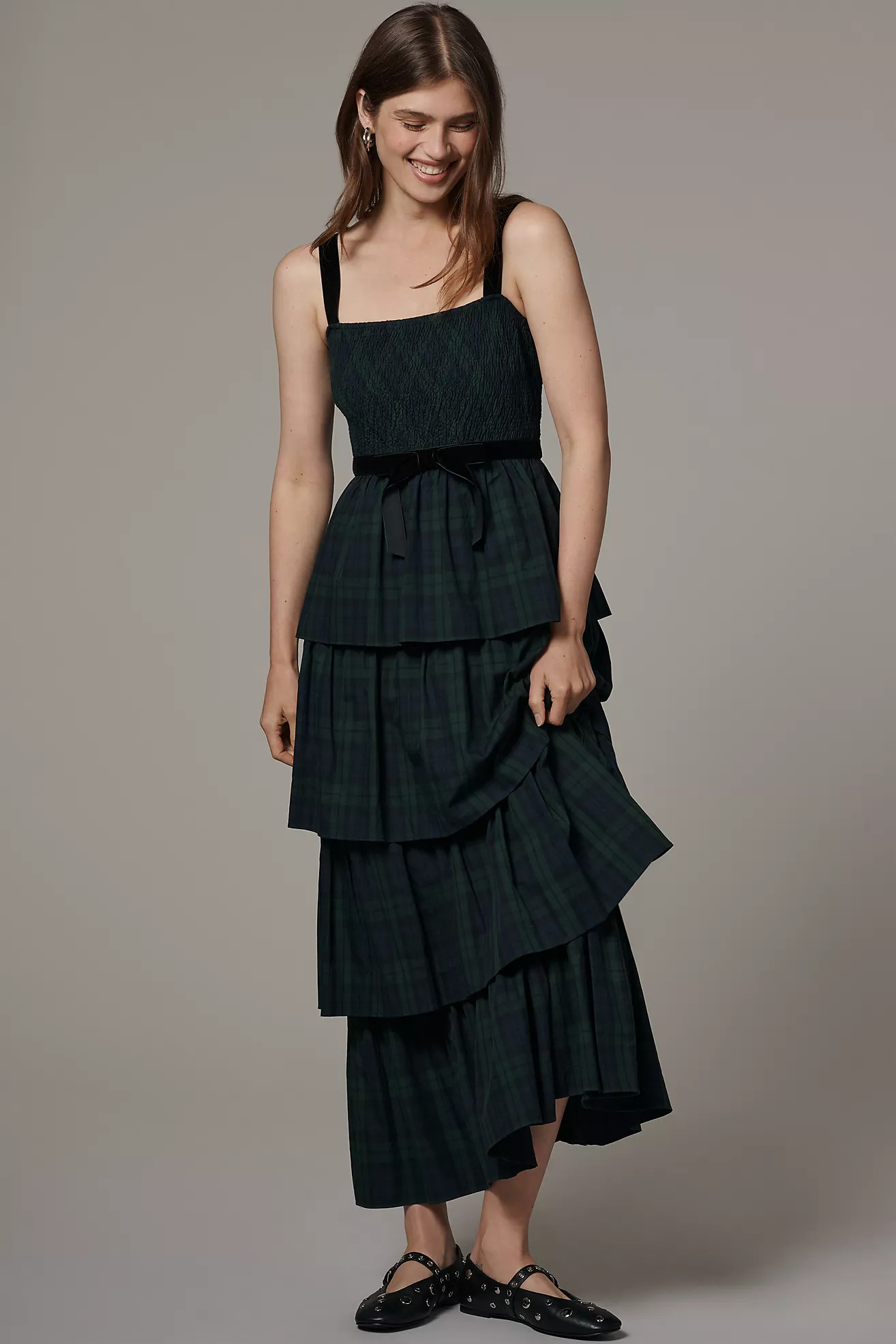 Saylor Square-Neck Tiered Maxi Dress | Anthropologie (US)