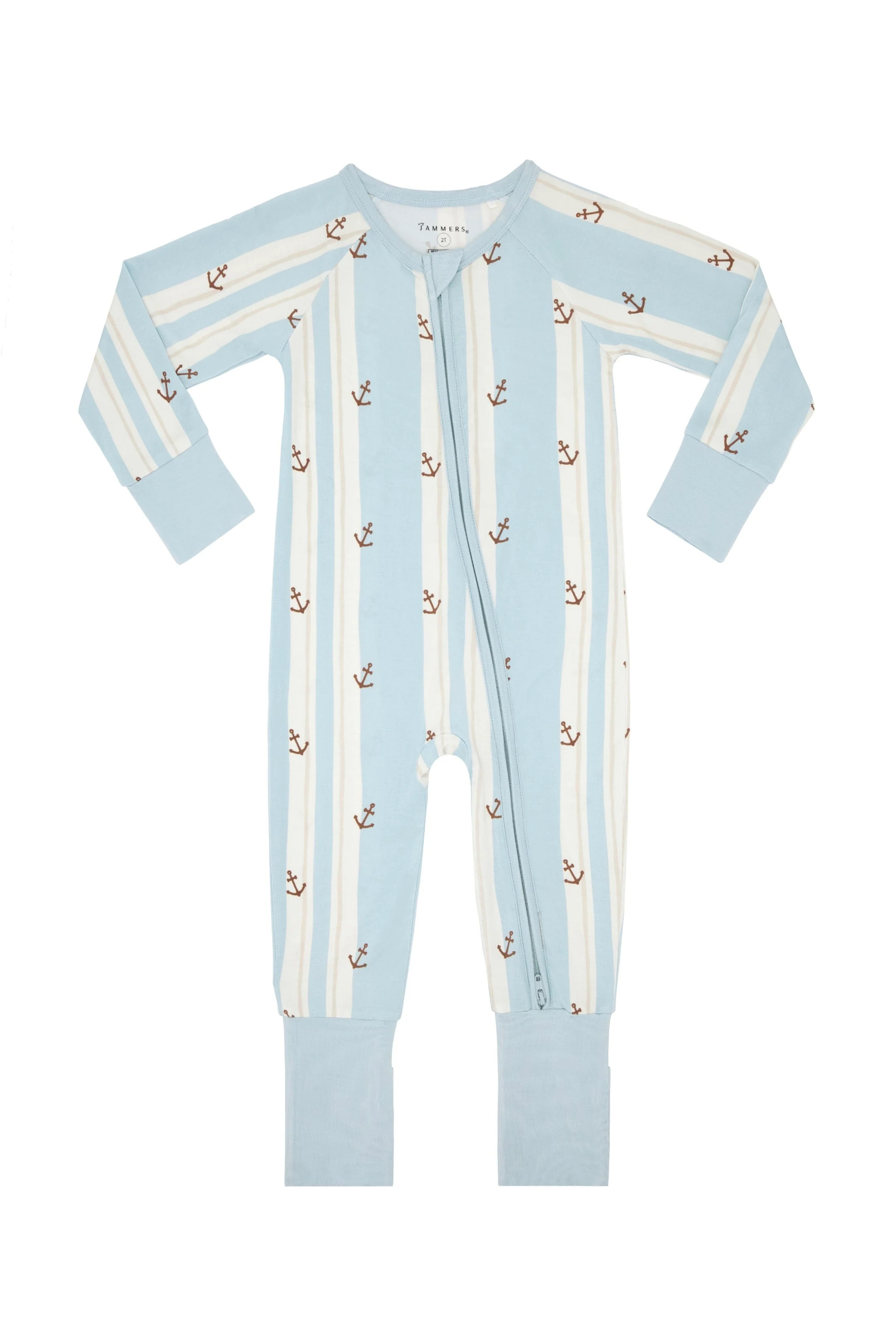 Anchored Stripe Zipper Romper | Cute Boys Pajamas | In My Jammers | In My Jammers