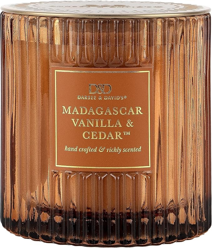 Darsee & David's, Madagascar Vanilla & Cedar Ribbed Candle, 10 Ounces | Amazon (US)
