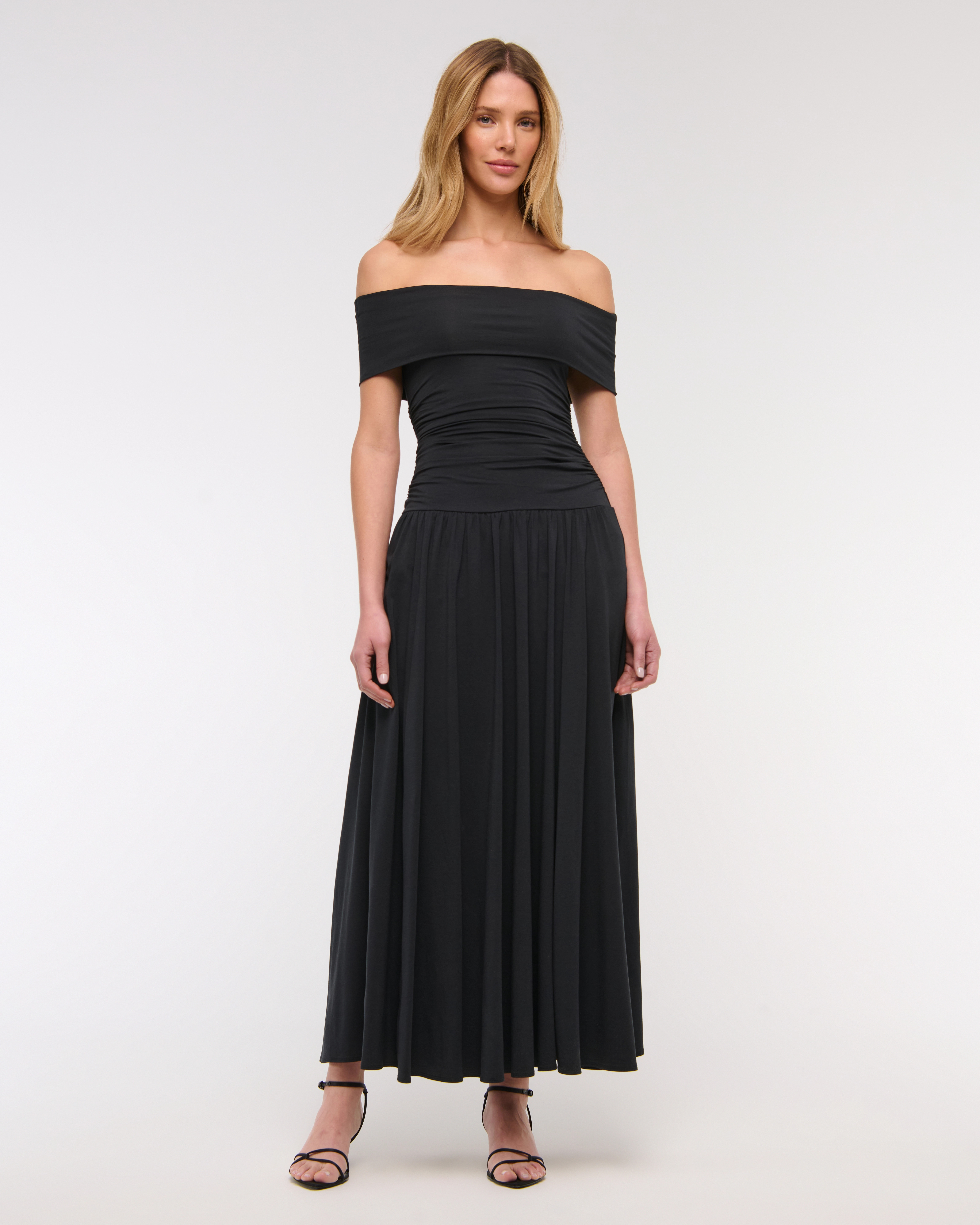 Off-The-Shoulder Knit Maxi Dress | Abercrombie & Fitch (US)