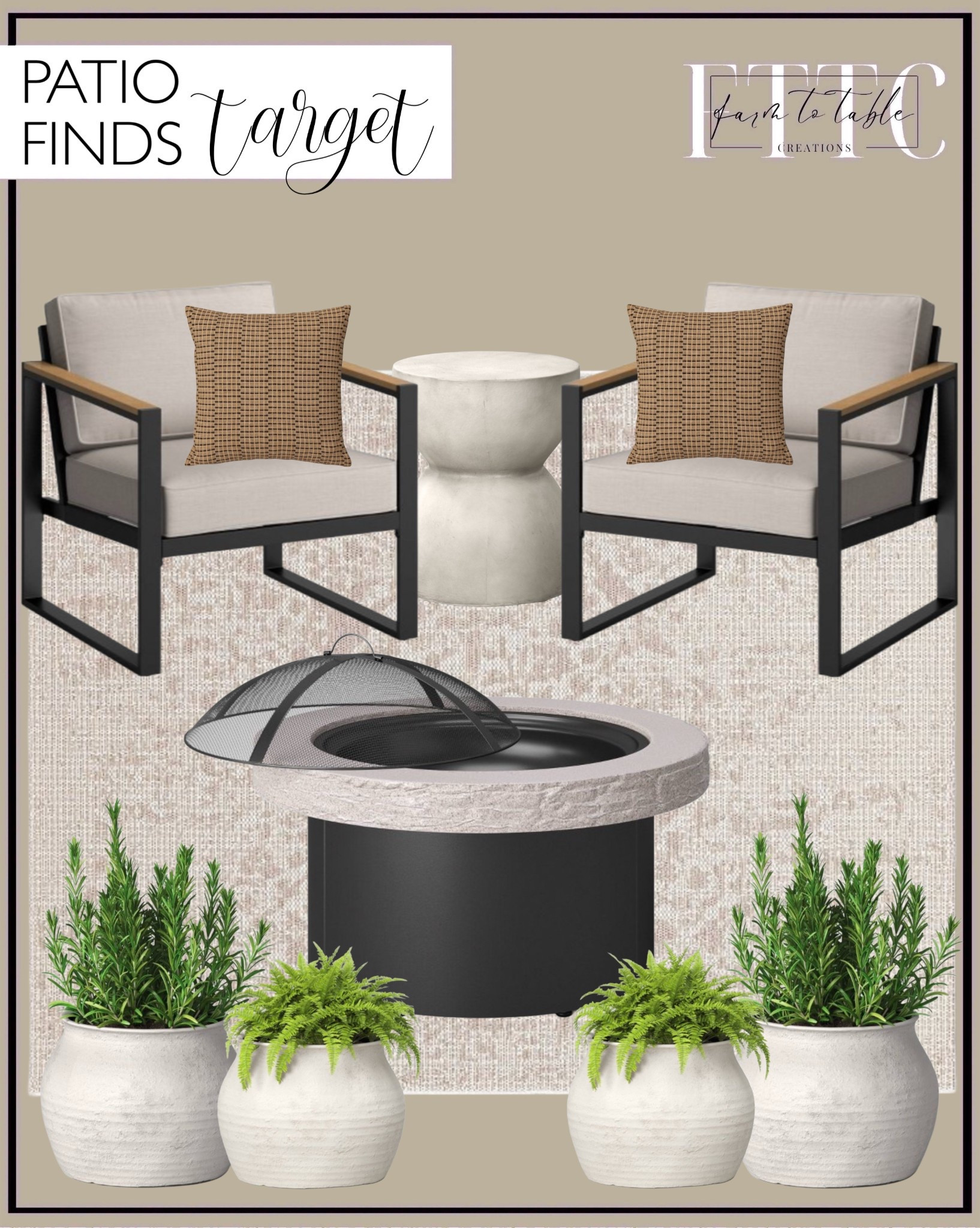 Target Patio Finds. Follow @farmtotablecreations on Instagram for more inspiration.

Henning Outdoor Patio Chairs - Threshold. Persian Outdoor Area Rug. Wood  Burning Outdoor Fireplace with Screen. Woven Square Outdoor Pillow. Sun Bleached Outdoor Planter Pots. 

Outdoor Space | Entryway Decor | Bedroom Furniture | nightstands | Home Decor| Fireplace Decor | Spring Refresh |  Bedroom Finds | Neutral Stems | Spring Stems | Bookshelf Decor | Bedroom Space | Cozy Corner | Bathroom | Curated Entryway | Spring  Decor | End of Year Clearance | Trending Decor | Viral Decor  | Coffee Table Decor | Neutral Decor | Stem Sale | Target Finds | Skinny Bench | Bedroom | Living Room | Breakfast Nook | Amazon Home | Target Sale | Loloi Rugs | Magnolia Home | console table | console table styling | faux stems | entryway space | front porch decor | neutral decor | entryway decor | cozy home | affordable decor |  home decor | home inspiration | console styling | entryway rug | cozy moody home | moody home decor | neutral home | bathroom decor | living room | spring decor | Hearth & Hand | Studio McGee | 2025 Home Trends | trending home | Crate&Barrel 




#LTKFindsUnder50 #LTKHome #LTKSeasonal