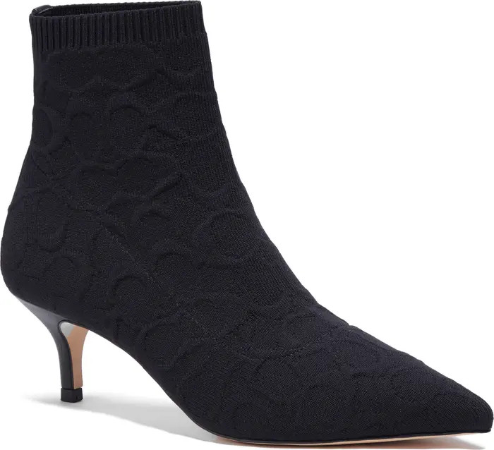 COACH Jade Logo Knit Pointed Toe Bootie | Nordstrom | Nordstrom