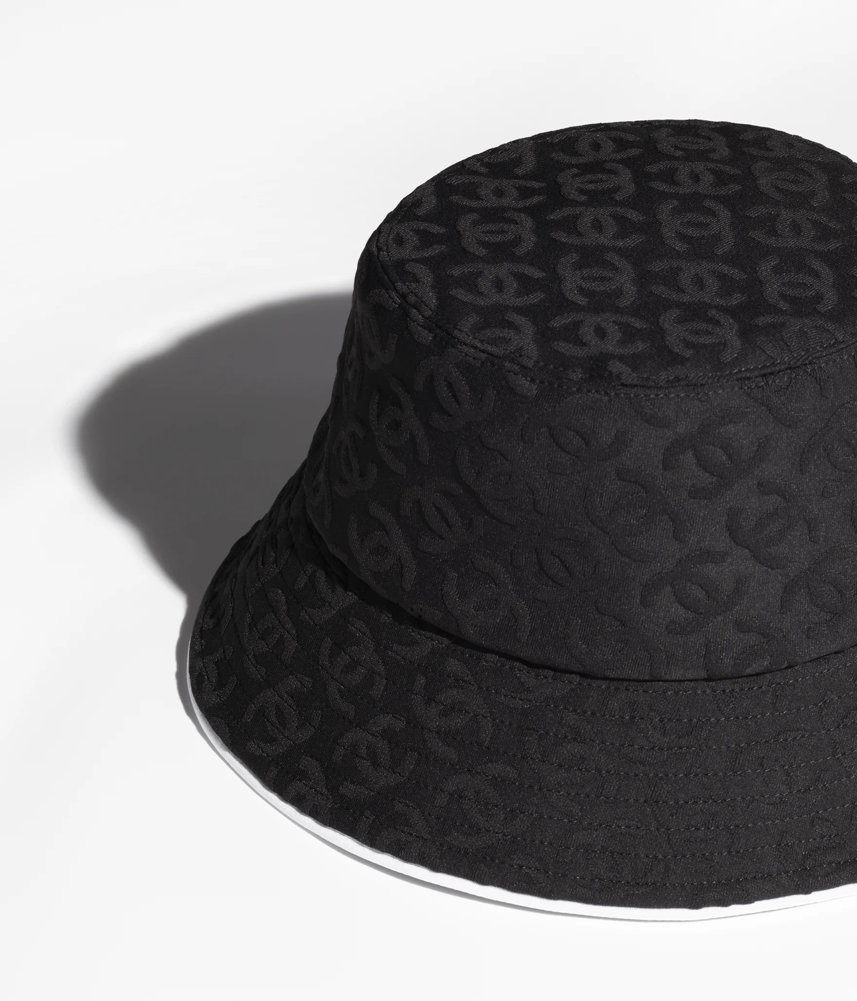 Bucket hat - Mixed fibers, black & white — Fashion | CHANEL | Chanel, Inc. (US)