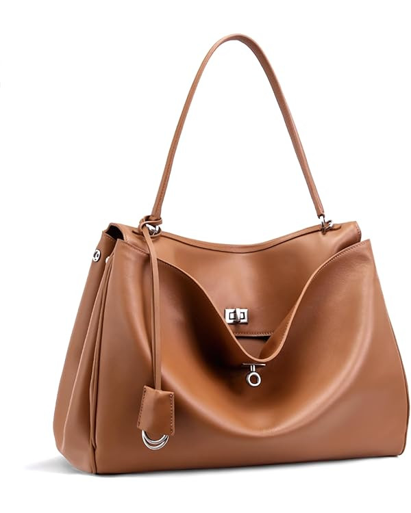 hedexe Genuine Leather Tote Bag for Women: Fashion Shoulder Handbag Soft Leather Crossbody Purse ... | Amazon (US)