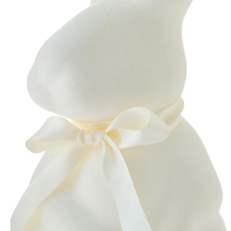 Flocked Sitting Bunny Tabletop Decoration, Cream, 17", Easter by Way To Celebrate | Walmart (US)