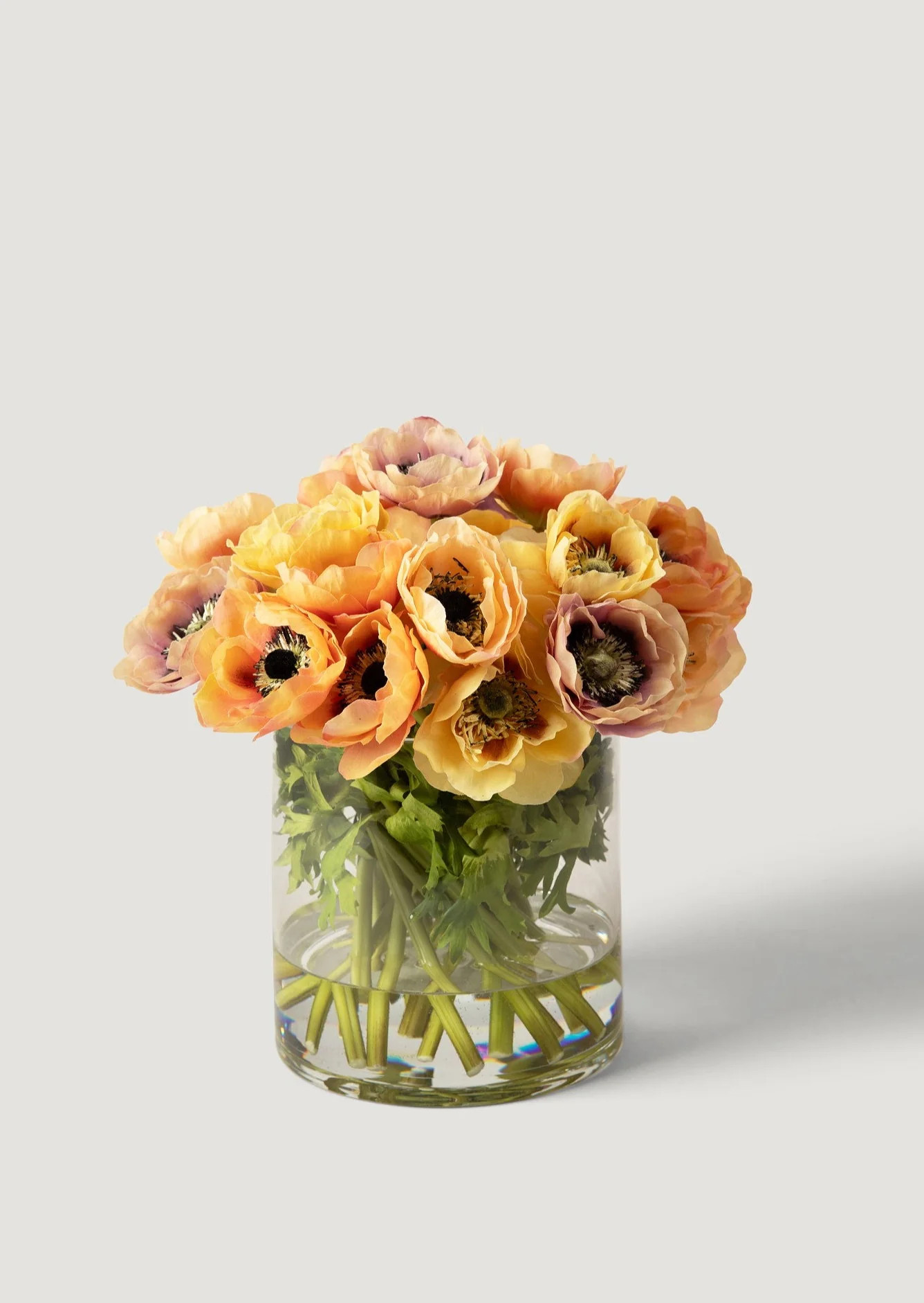 Anemone Flowers in Glass Vase | Faux Floral Arrangements at Afloral | Afloral