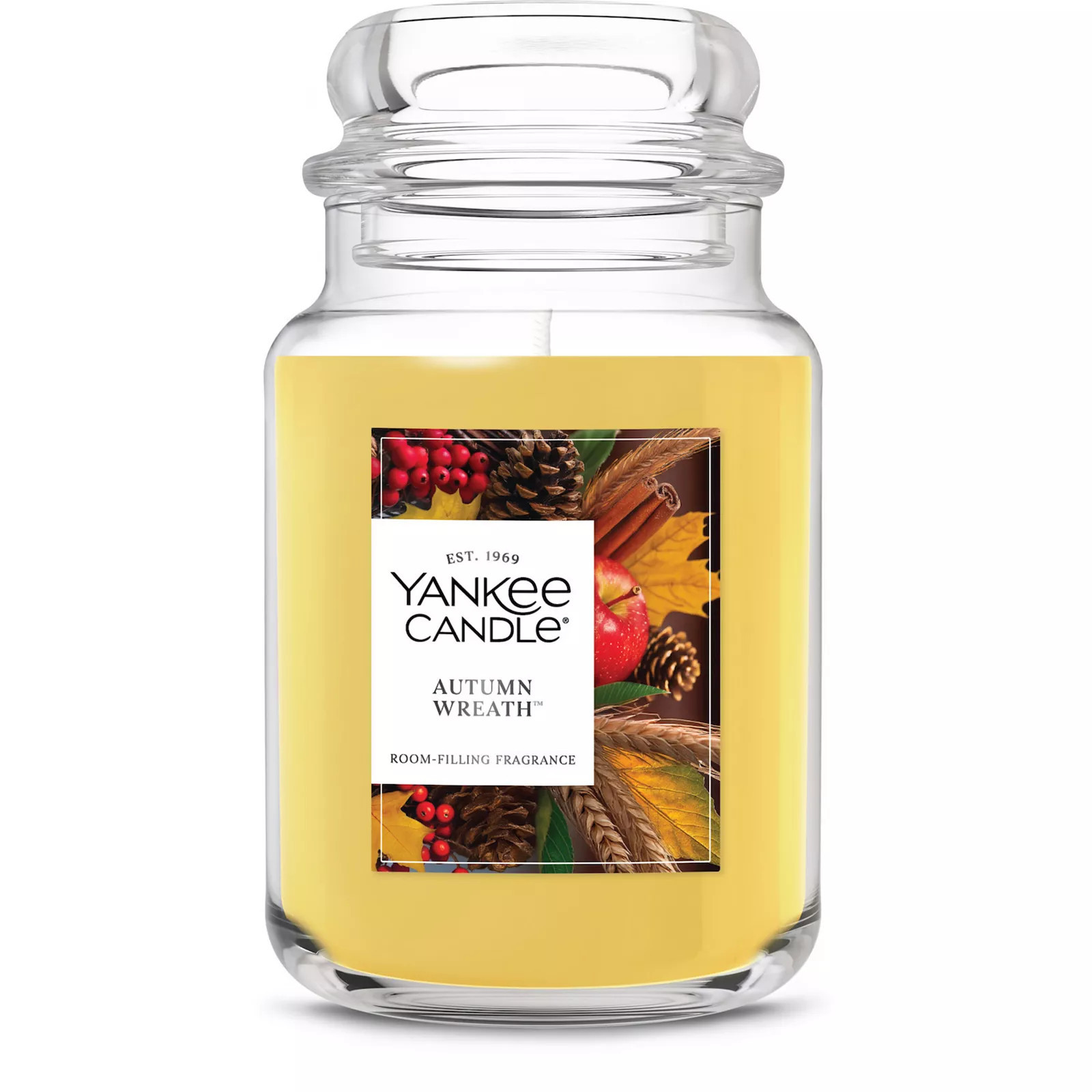 Yankee Candle Autumn Wreath 22 oz Jar Candle Room-Filling Fragrance, Multi | Kohl's
