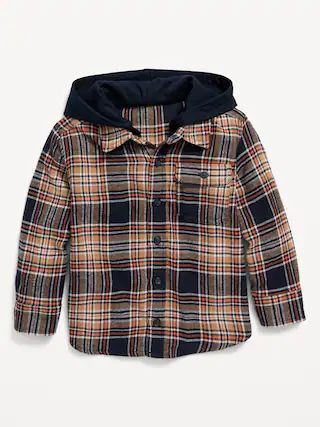 Hooded Soft-Brushed Flannel Shirt for Toddler Boys | Old Navy (US)