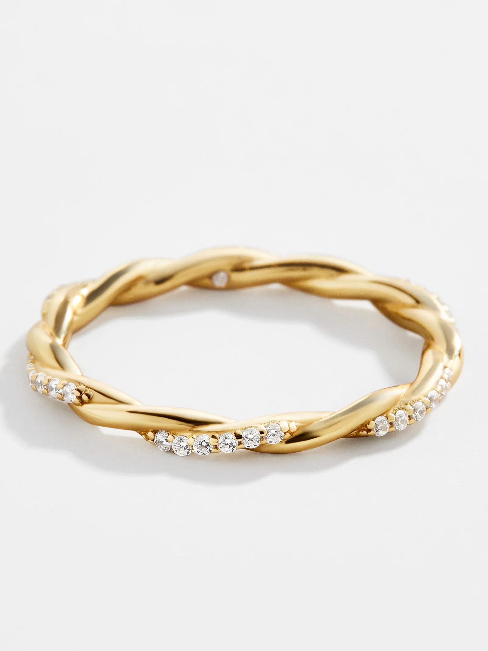 Pavé Twist 18K Gold Ring | BaubleBar (US)