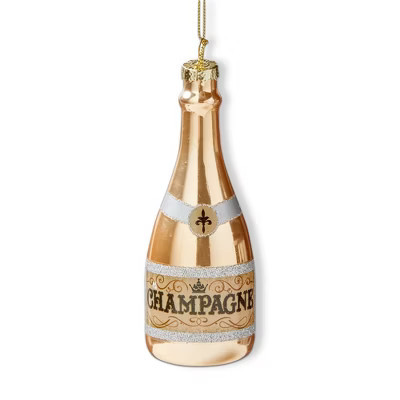 TAG Champagne Bottle Glass Ornament - Multicolor Christmas Tree Decoration, 2" x 2" x 5.5" - Easy Dust Clean | Target