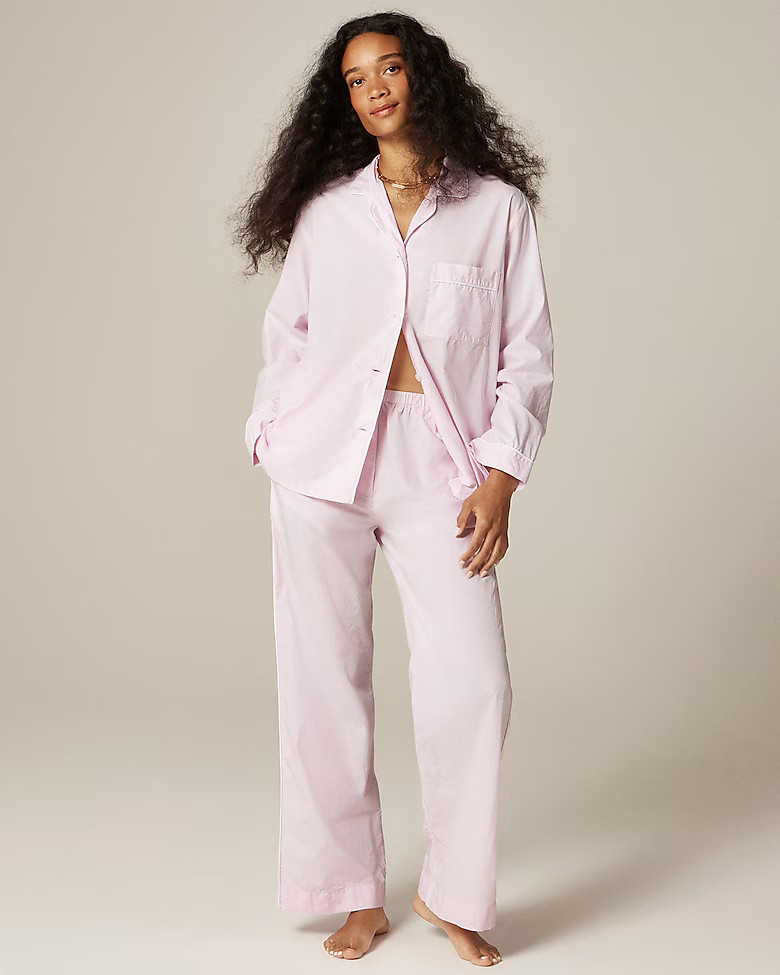 Classic pajama pant set in end-on-end cotton | J. Crew US