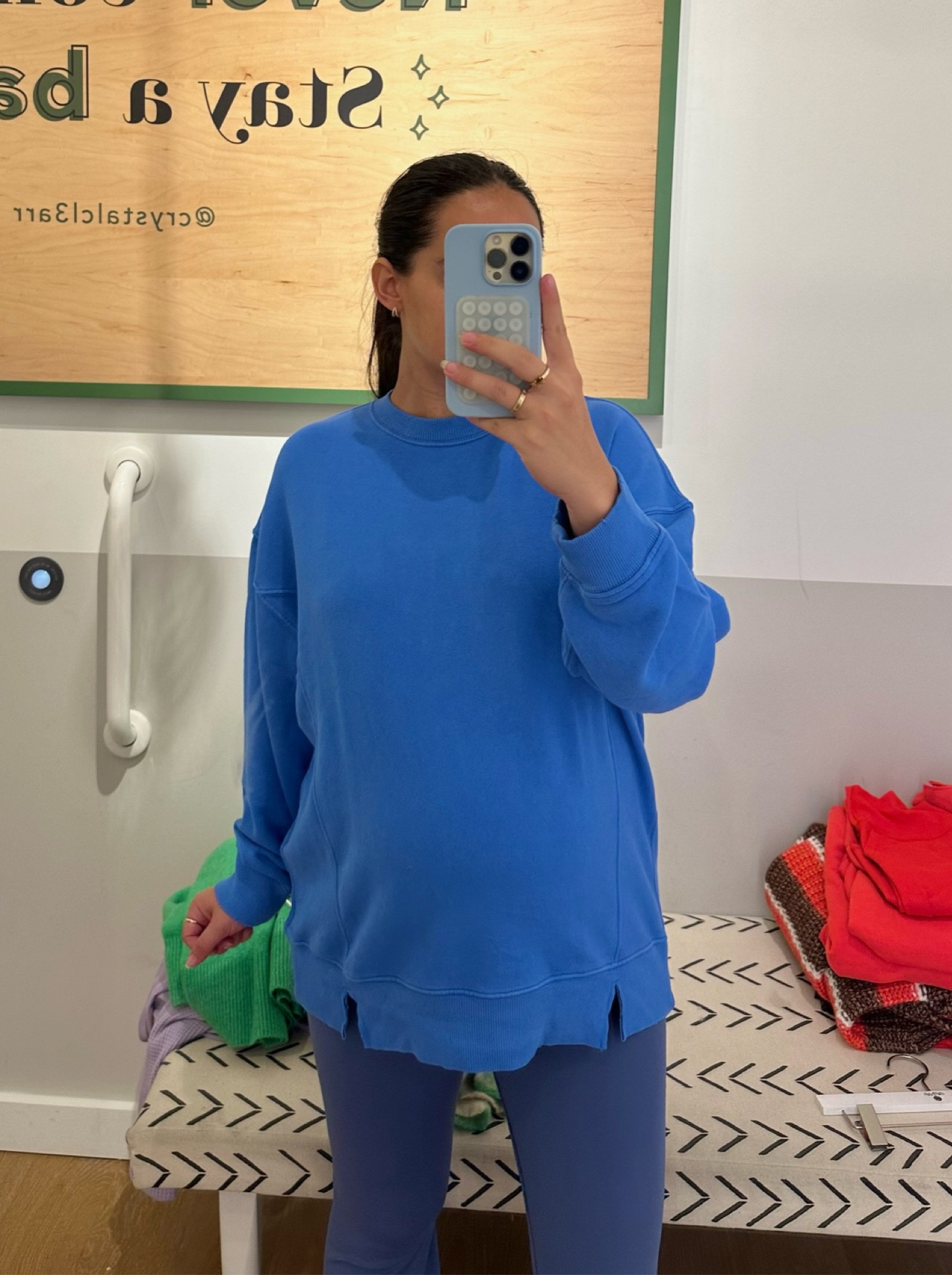 I’ll always go back to blue for basics💙 size up in this sweatshirt for the perfect oversized look and feel

everything I’m wearing is 31% off currently on the Aerie site!

fall outfits | loungewear | aerie | cold weather outfit | winter style | winter outfits | colorful basics | crewneck | maternity style | pull over | flare leggings | blue sweatshirt | bootcut leggings | 

#LTKSeasonal #LTKHolidaySale #LTKfindsunder50