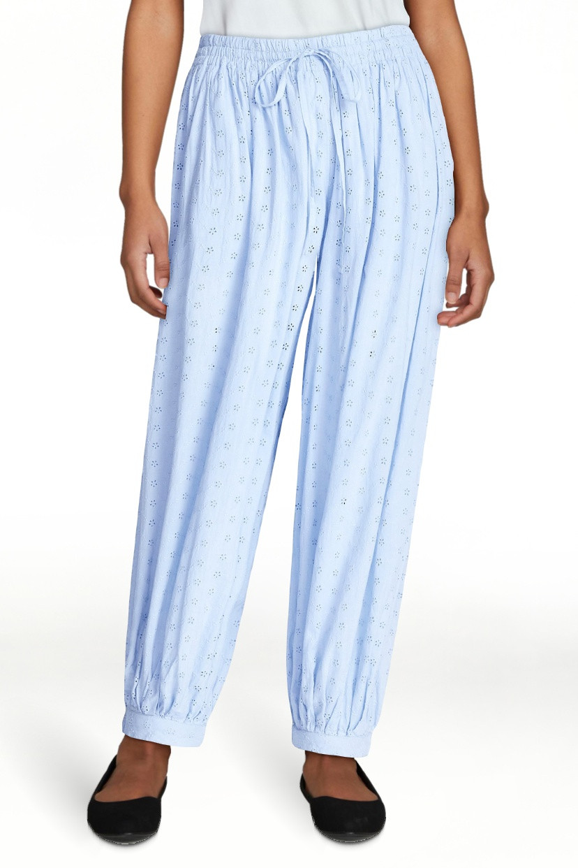 Scoop Women\u2019s and Women's Plus Eyelet Harem Cotton Pants, Sizes XS-4X | Walmart (US)