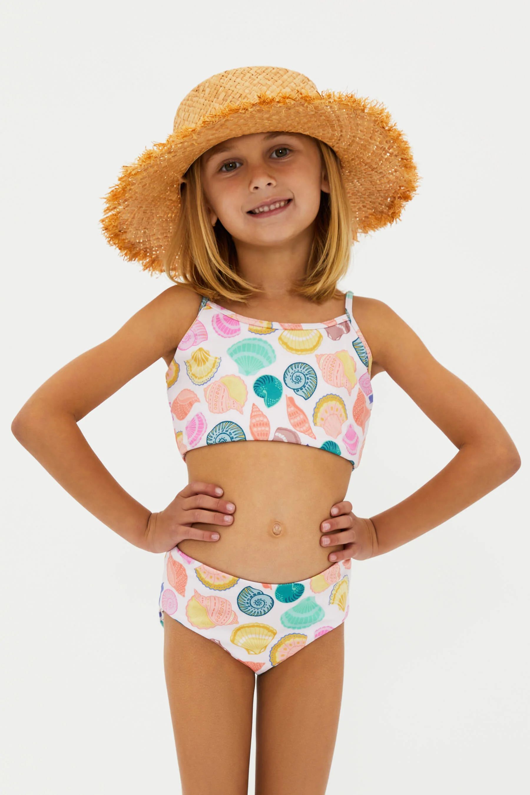 Little Libbie Top & Janie Bottom Coastal Jewel | Kids One Piece Swimsuit | Beach Riot | Beach Riot