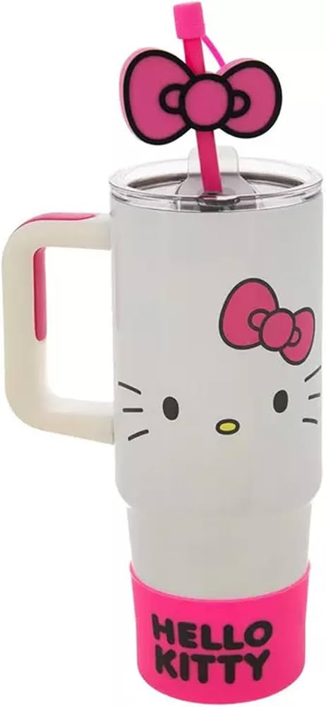 Hobby Lobby Hello Kitty Stainless Steel Tumbler with Straw, Grip Base, 30 Oz, White, Pink, Gray &... | Amazon (US)