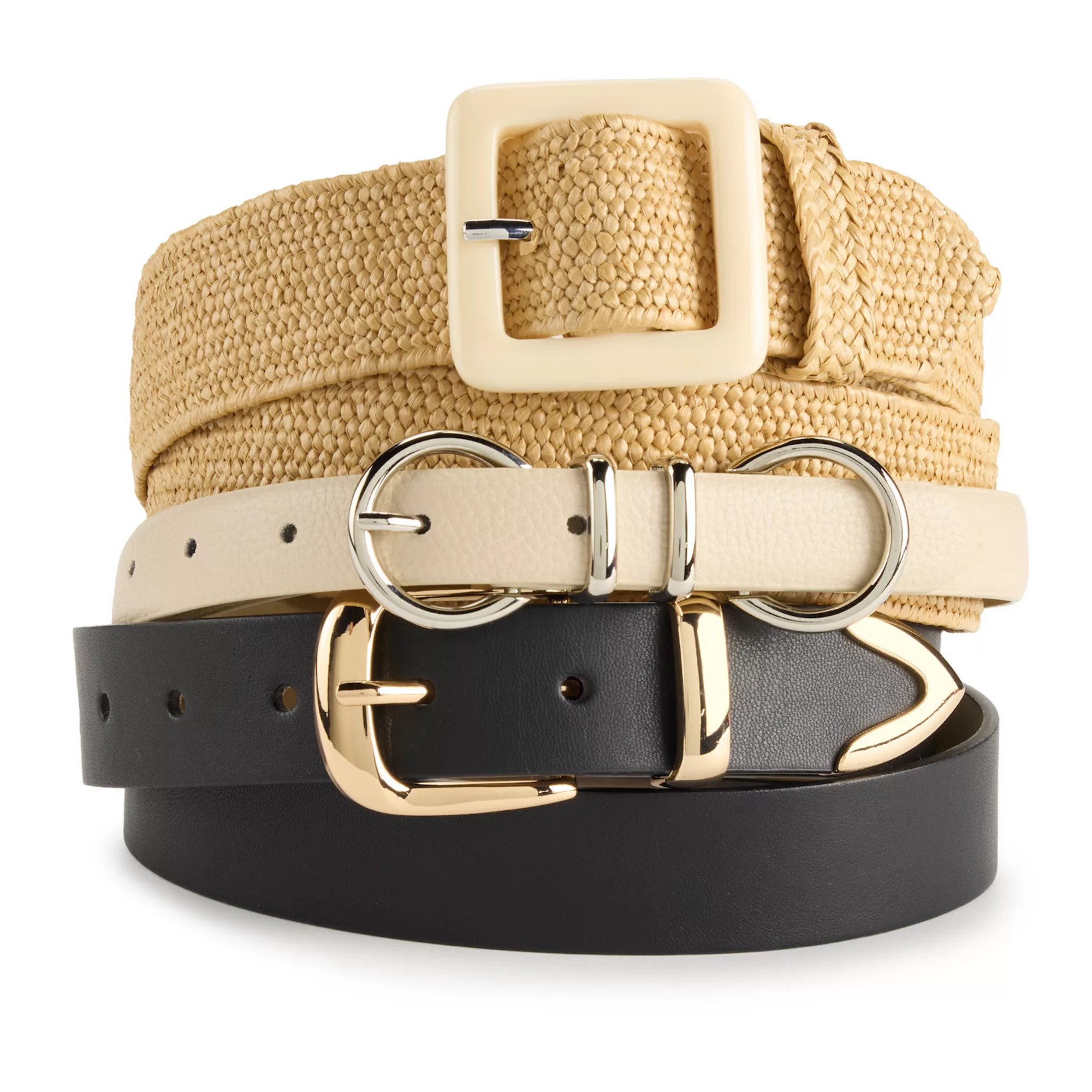 Women's Nine West 3-Piece Seasonal Stretch Belt Set | Kohl's