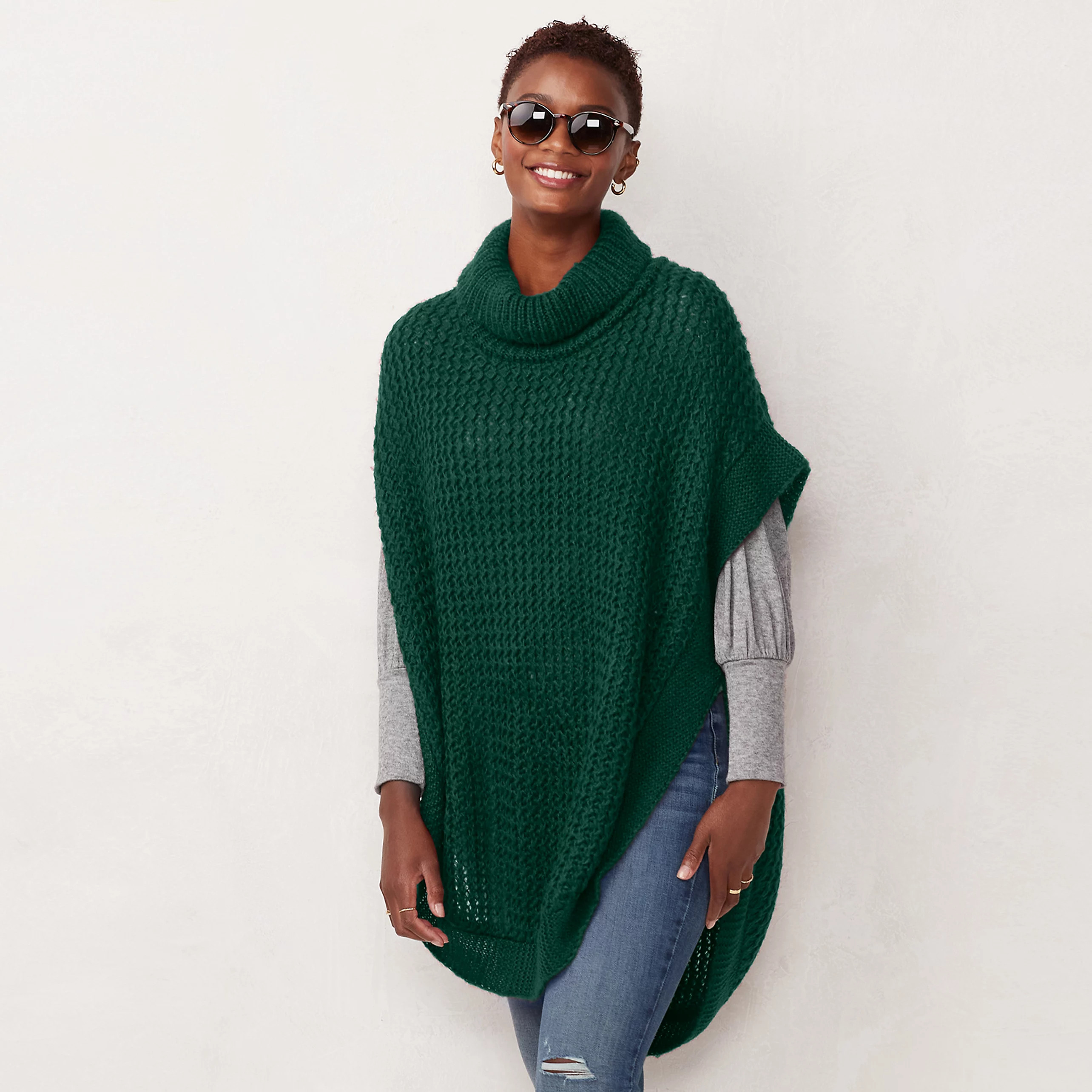 LC Lauren Conrad Slouchy Turtleneck Poncho | Kohl's