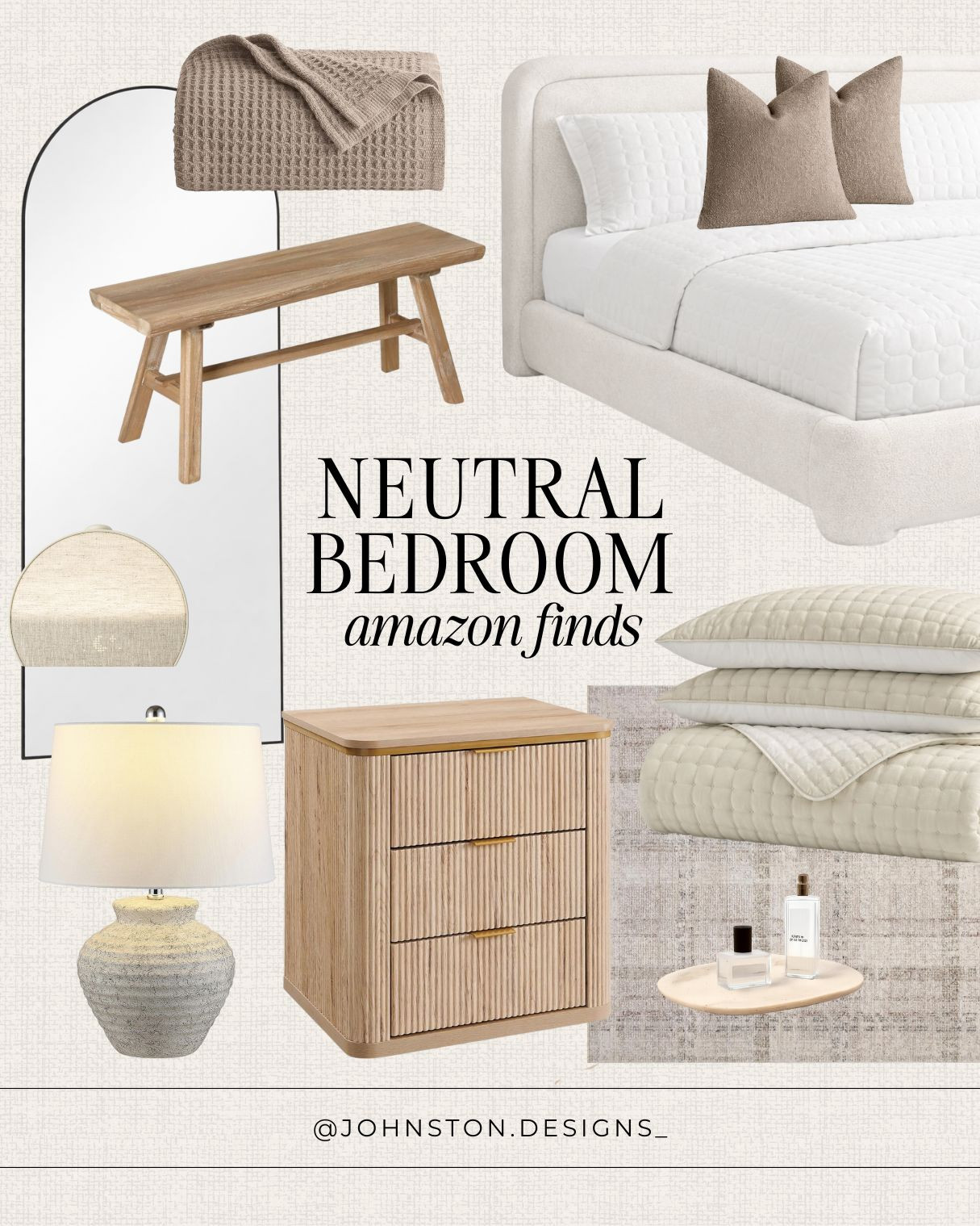 Transform your bedroom with these stylish Amazon finds! Perfect for a serene and cozy space. 

Neutral bedroom, affordable furniture, modern organic, cozy space, styled room, bench, upholstered bed, nightstand, bedding, Amazon home finds. 
 

 #LTKHome