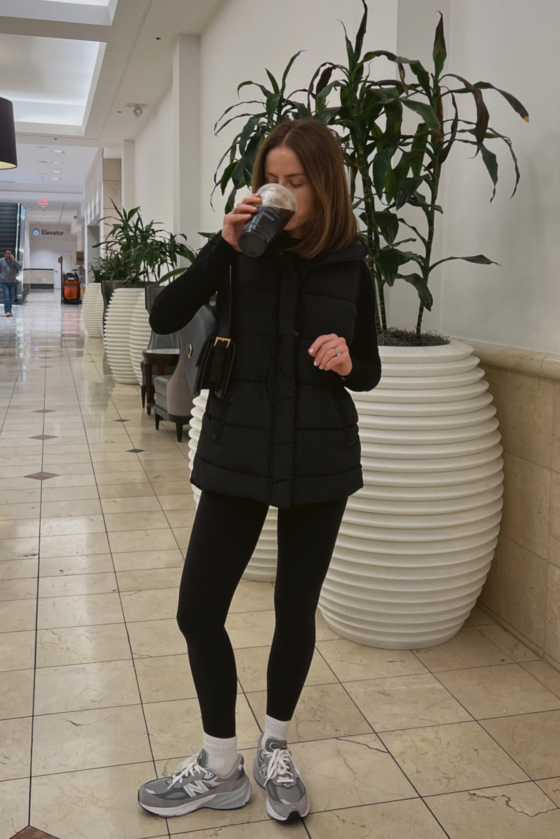 Black high waist leggings 
New balance sneakers
Black puffer vest old splendid

Casual weekend outfit for running errands  

#LTKshoecrush #LTKstyletip #LTKfindsunder100