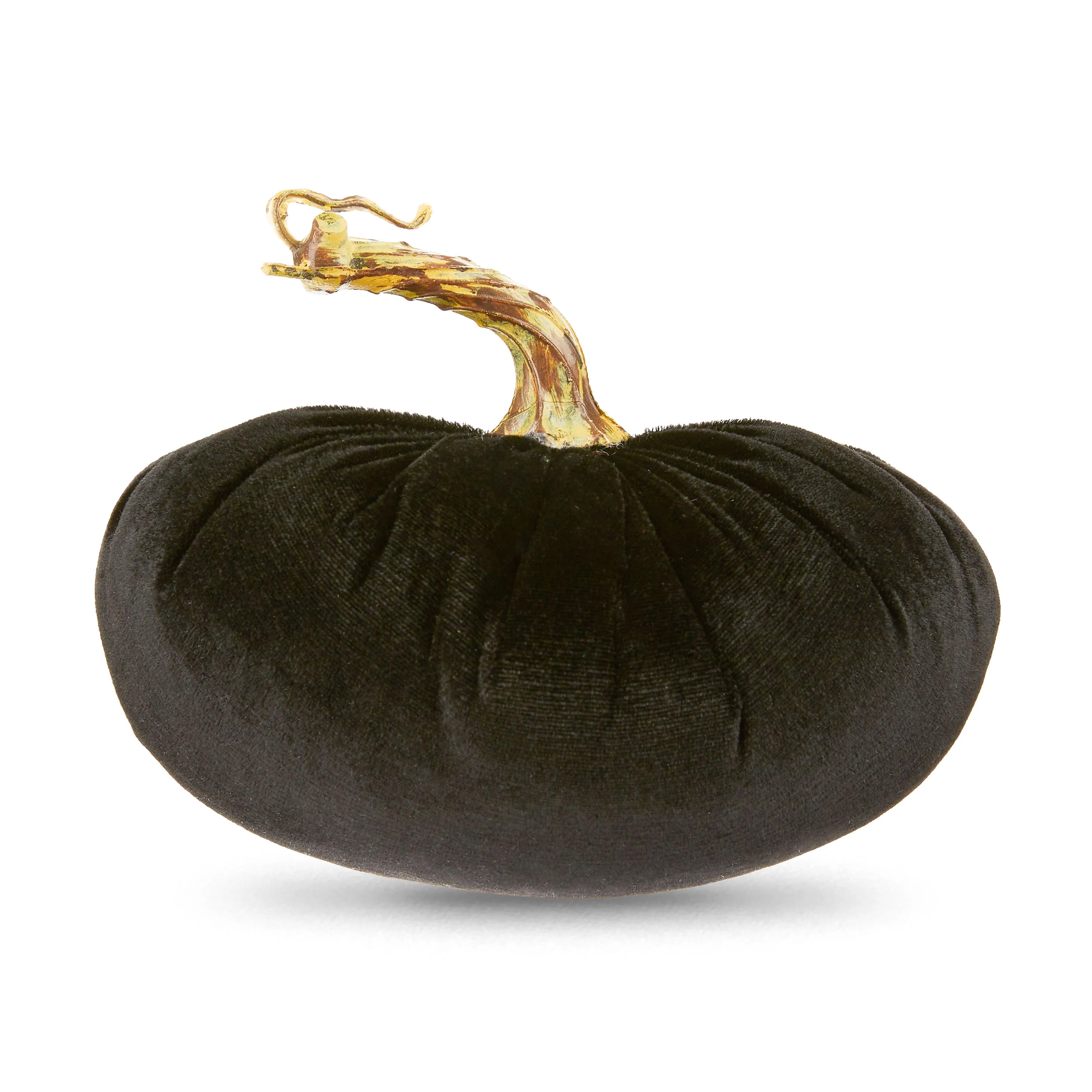 Halloween Black Fabric Pumpkin Decoration, 6 in x 6 in x 5 in, by Way To Celebrate | Walmart (US)