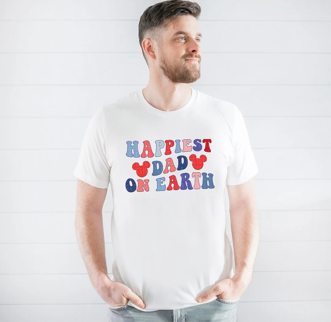 Happiest Dad On Earth Shirt 4th Of July Mouse Ears Shirts Independence Day, Funny Dad T-Shirt Vac... | Etsy (US)