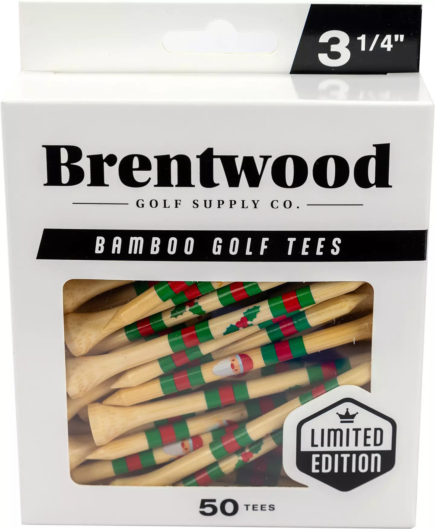 Brentwood Golf Supply 3.25" Limited Edition Holiday Print Bamboo Golf Tees - 50 Pack | DICK'S Sporting Goods