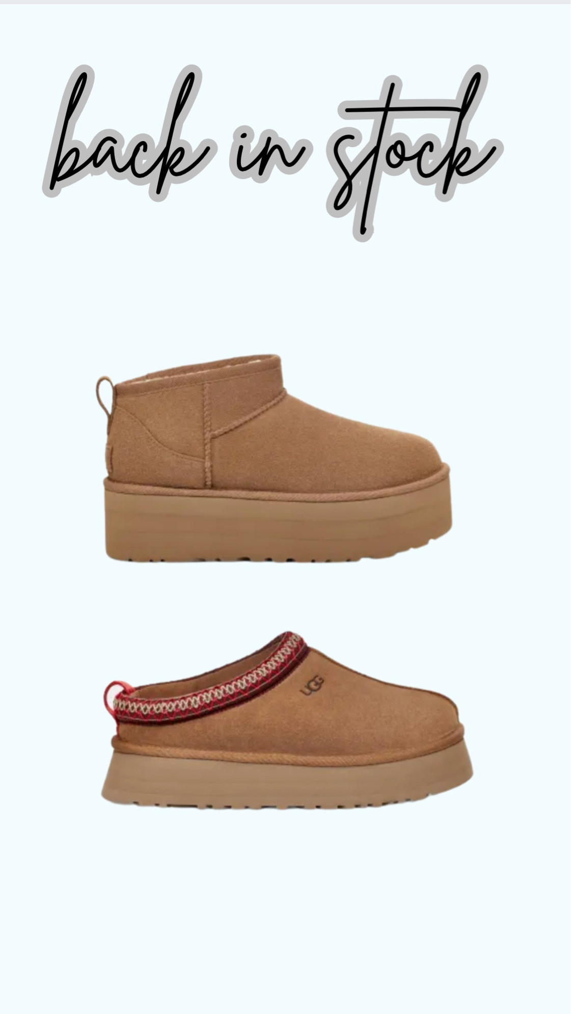 Uggs restock, ugg, fall 2023, ugg Tasman, ugg mini platform 

#LTKshoecrush #LTKSeasonal #LTKFind