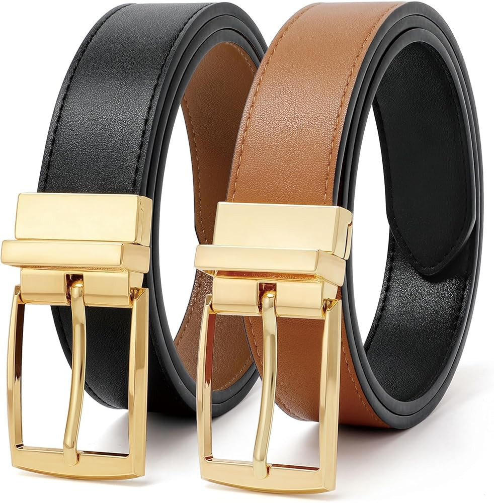 VONMELLI Reversible Belt for Women Leather Belts for Jeans Pants Fashion Ladies Dress Belt Trim t... | Amazon (US)