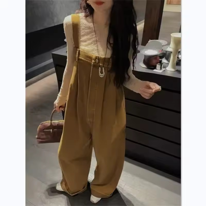 Women's Casual Retro Loose Wide Leg Suspender Jumpsuits Pants Fashion Overalls Female Streetwear ... | AliExpress (US)