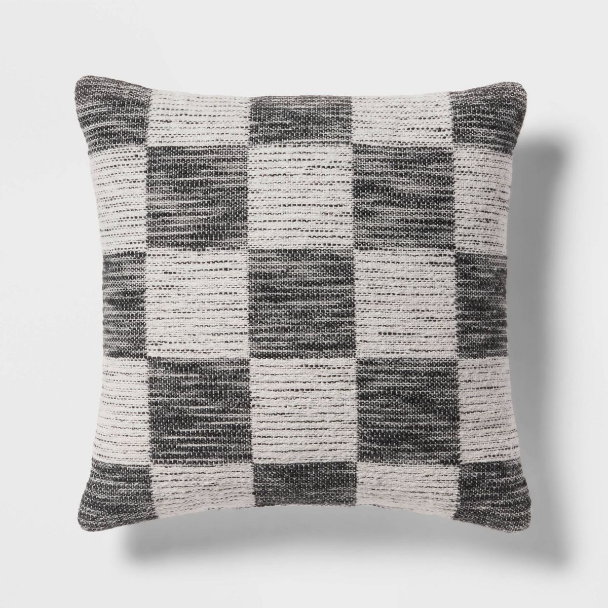 18"x18" Modern Woven Checkerboard Square Decorative Pillow Black - Threshold™ | Target