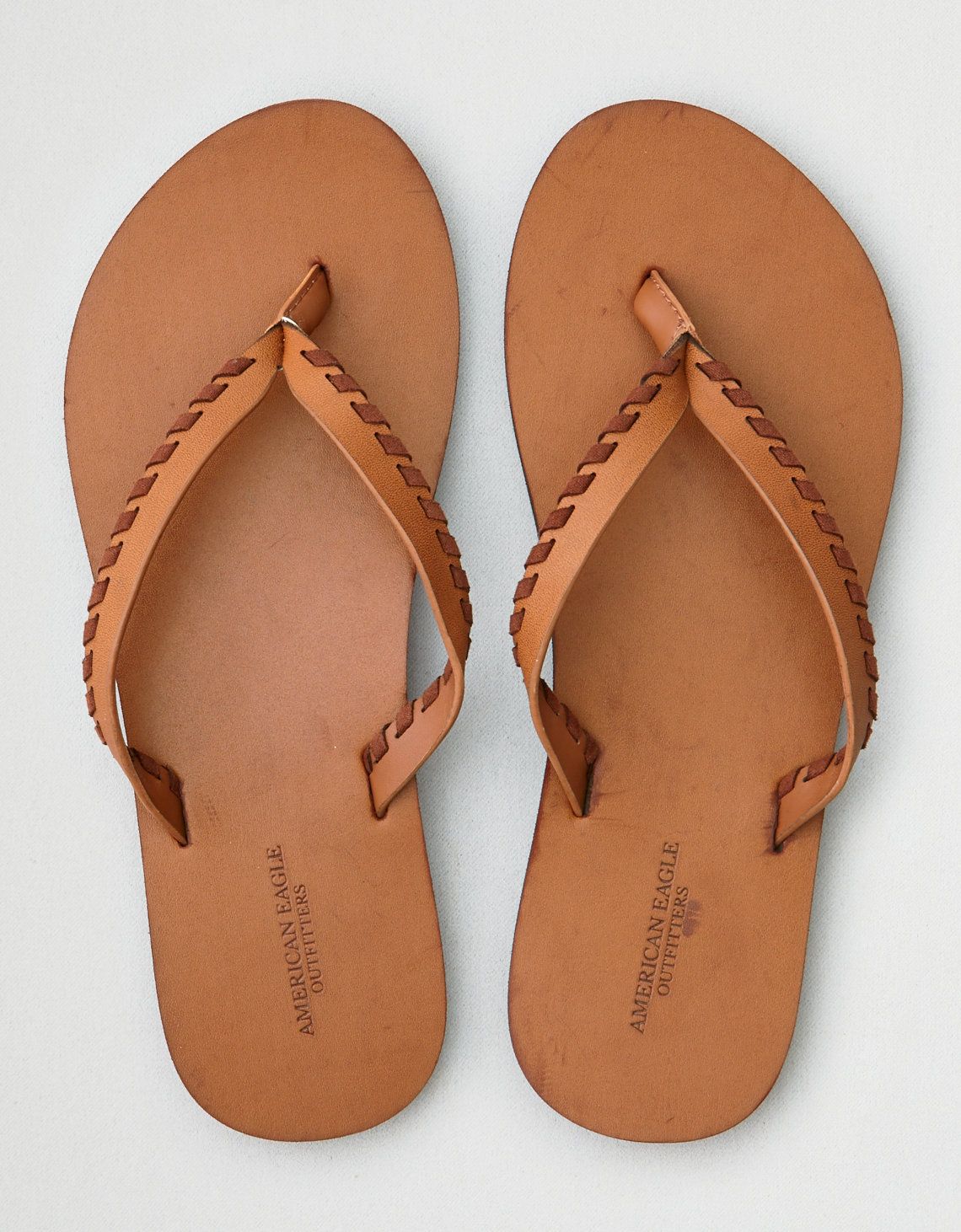 AEO Whipstitch Leather Flip Flop | American Eagle Outfitters (US & CA)