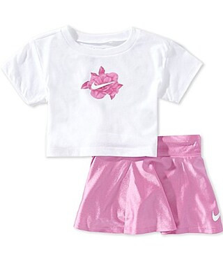 Nike Baby Girls Short Sleeve Move With Nature Tee Shine Scooter 2-Piece Set - 12 Months | Dillard's